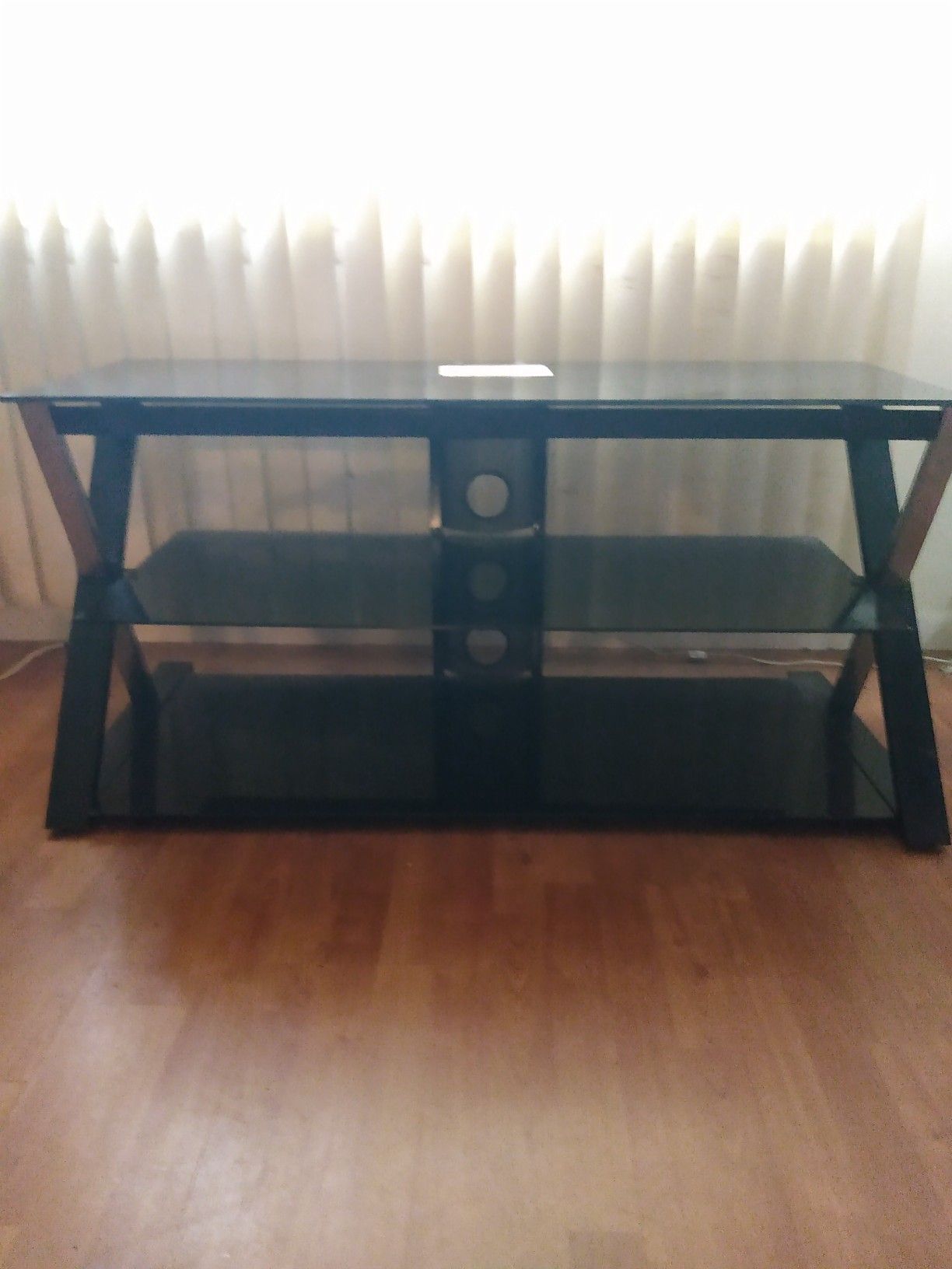 Black glass TV stand