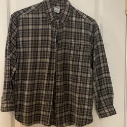 Boys Size 12 Blue Plaid Flannel Shirt - 100% Cotton