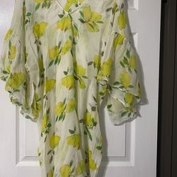 Pool To Party Lemon Print Cover Up One Size