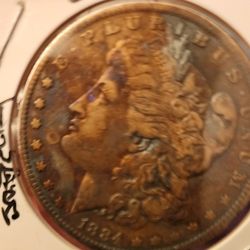 1884 O Silver Dollar Extra Fine Condition Toned