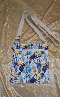 Crossbody NWT , with toucans & pineapples