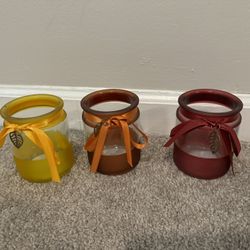 Glass Candle Holders Bundle of 3