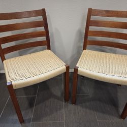 Pair Of Danish Teak Möller Model 408 Chairs 