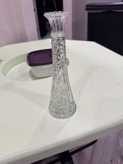 Clear Cut Glass Bud Vase