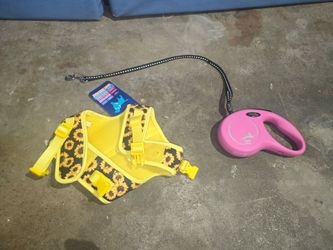 Dog Harness and Retractable Leash Set