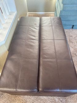 Costco Graycen Faux Leather Sleeper Ottoman / Fold Out Twin Bed