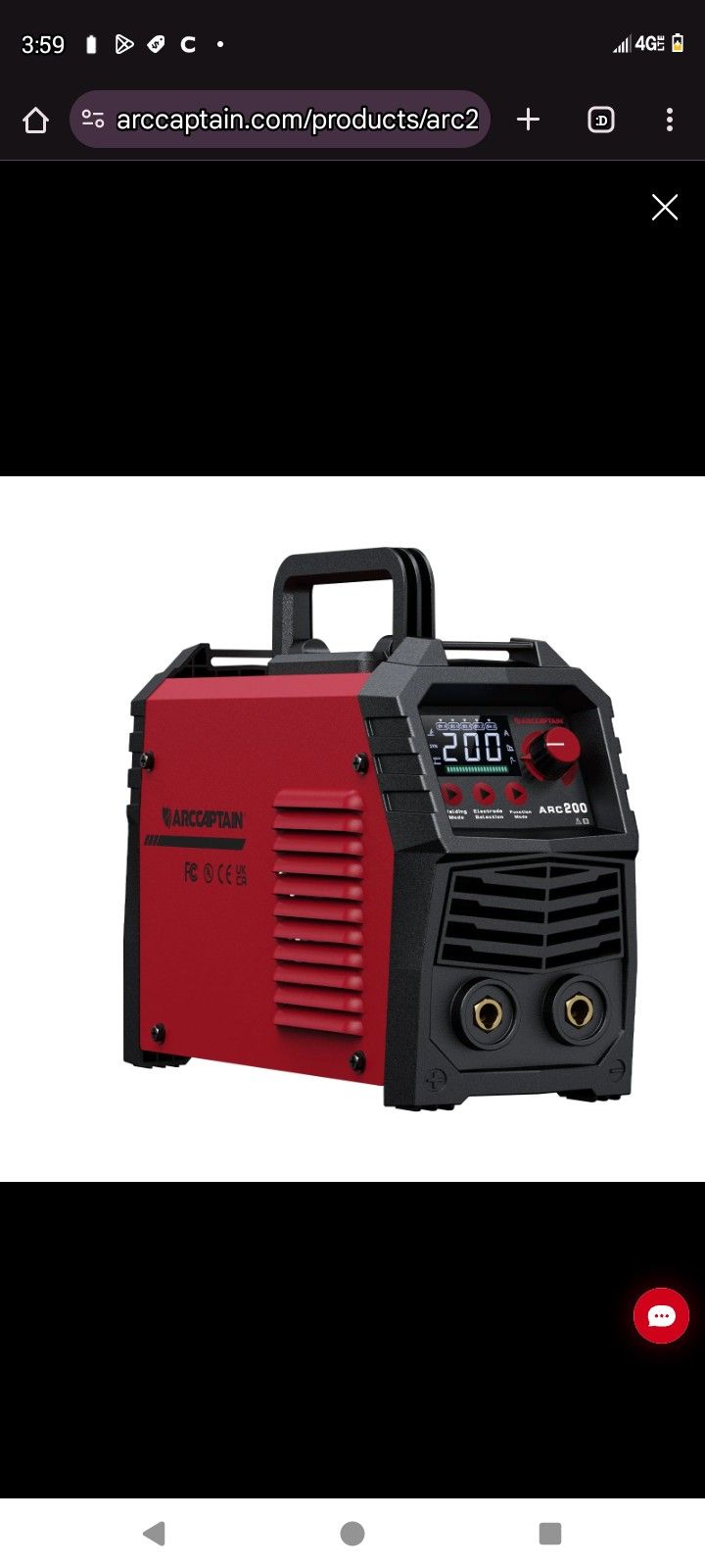 ArcCaptain Arc 200 Dual Voltage Stick Welder