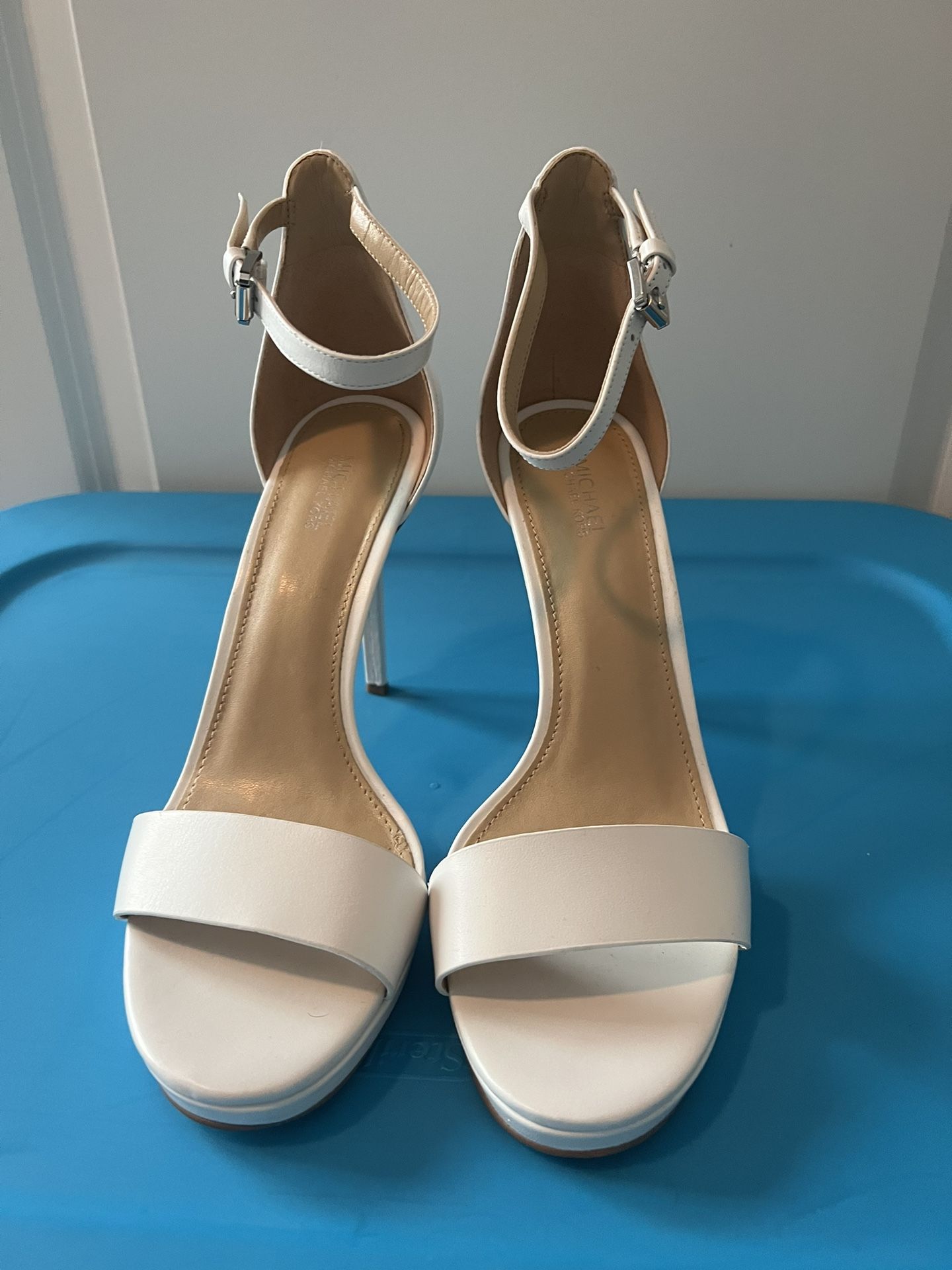 Michael Kors White Leather High Heel Sandal