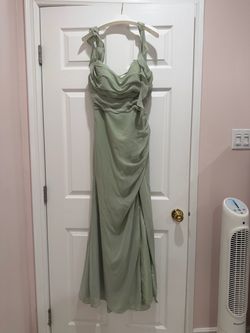 Azazie Bridesmaid Dress - Dusty Sage Size 12