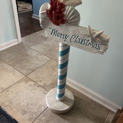 Holiday Floor Sign Ceramic 3 Feet Tall