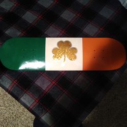 Irish Flag/Shamrock Skateboard Deck