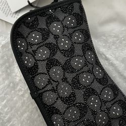 coach black crystal swinger 20 bag 