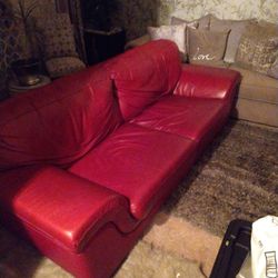 Leather Couch and Love Seat 