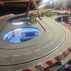 RC Race Track Mounted On Plywood 