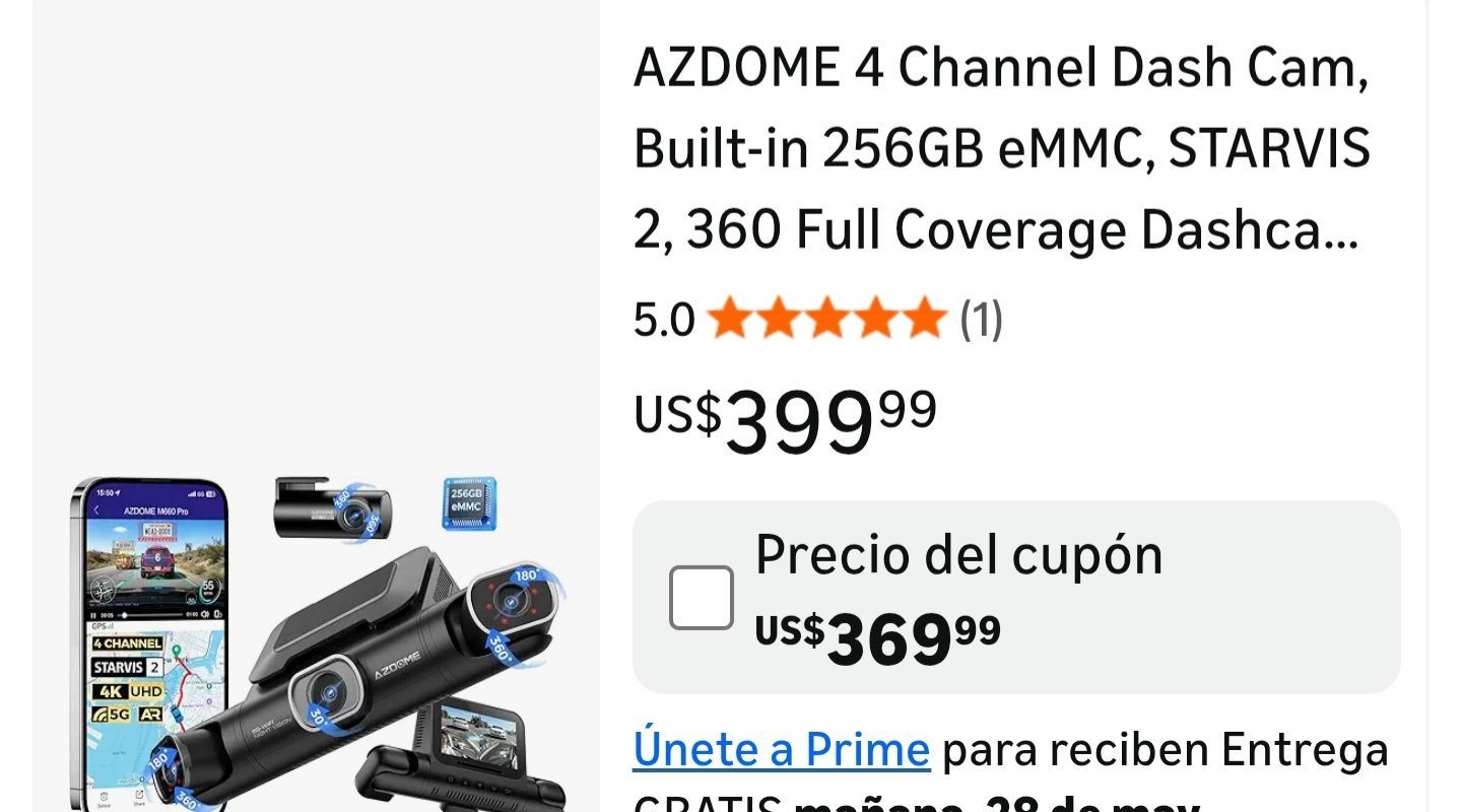 AZDOME 4 Channel Dash Cam, Built-in 256GB eMMC, STARVIS 2, 360 Full Coverage Dashcam Front Rear Left Right, 2K+1080P*3, HDR IR Night Vision, 5.8GHz Wi