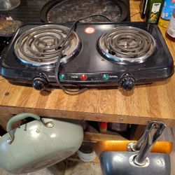 Double Top Burner Lean Man Steak Grill Burner And A Waffle Maker 100