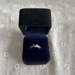 Tiffany White Gold with Diamonds Bow Tie Ring 