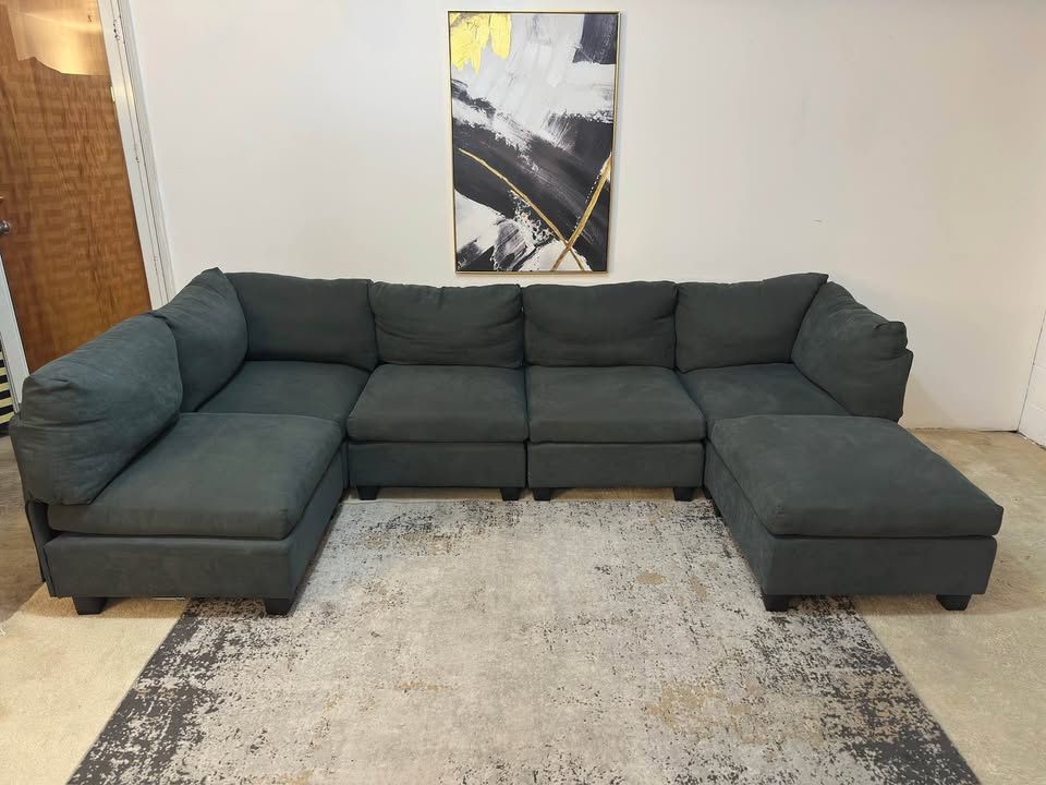 Gray 4-Seater Modular Sectional Sofa