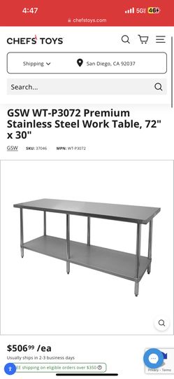 Stainless Steel Work Table Brand New