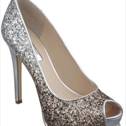 Guess-Silver & Gold Sparkle Heels-Size 9-minimal scuffs on heel  