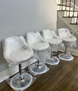 New 4 white modern bar stools