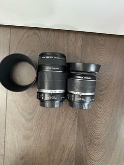 excellent Canon EF-S 18-55mm f/3.5-5.6 IS Canon EF-S 55-250mm f/4-5.6 IS excellent with lens hoods