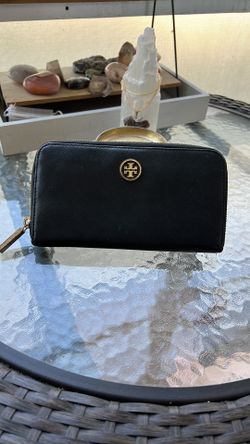 Tory Burch Black Continental Leather Wallet 