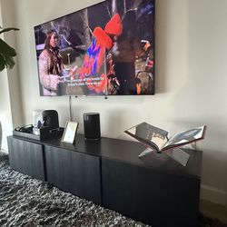 BESTÅ TV stand with doors, black-brown like new