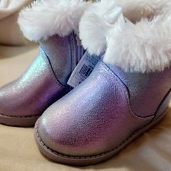 Cat & Jack Toddler Girls Lavender And Baby Blue Glittery Boots Size 5 NWT!