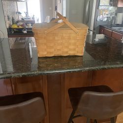 Brand New Wooden Picnic Basket with Hinged lid, 18 by 12, 9 in deep, $10