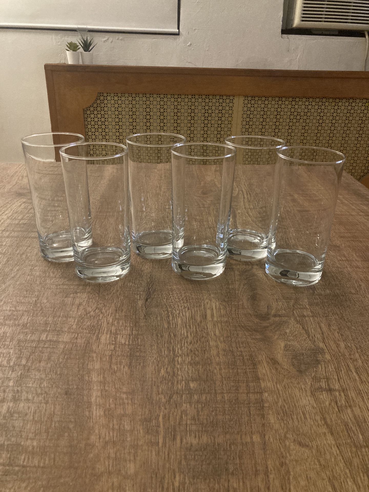 Set of 6 Clear Drinking Glasses