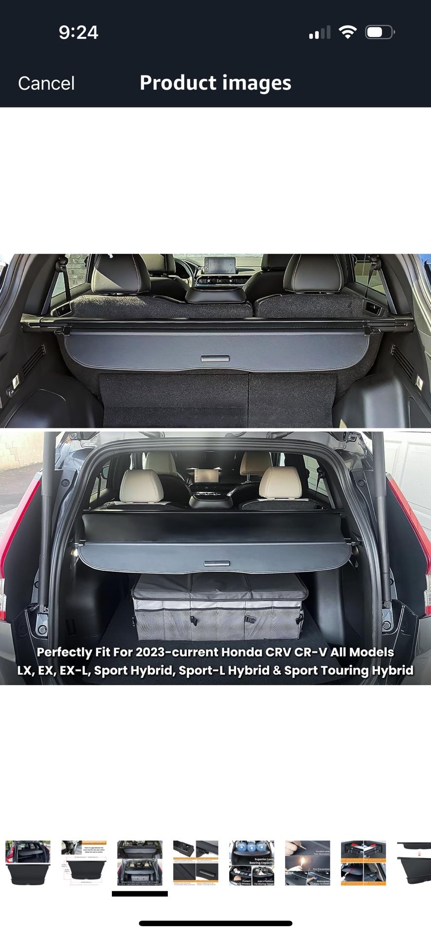 Trunk Cargo Cover For Honda CRV CR-V 2023 2024 2025 EX LX EX-L Sport Hybrid Sport-L Hybrid Accessories Retractable Rear Trunk Cargo Luggage Security S