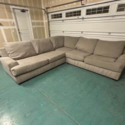 Large Tan 3-Piece Sectional Sofa