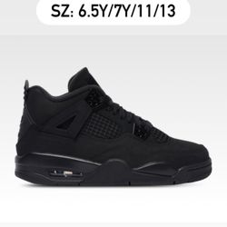 Jordan 4 Black Cat Size 4.5y/5y/6y/6.5y/7y/10/11/13