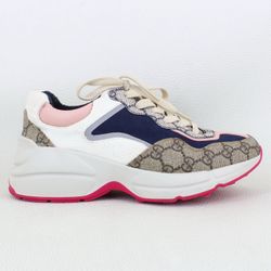 Gucci GG Supreme Mixed Monogram Rhyton Sneakers-Size 37 / 7.5US