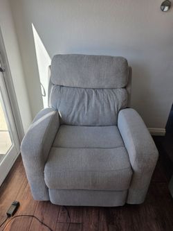 Gray Fabric Power Recliner Chair