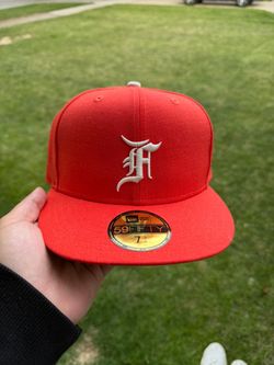 Orange FEAR OF GOD x New Era Flat Fitted Hat, (7,3/8) New W/Receipt