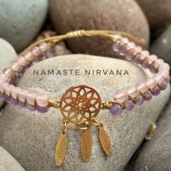 Pink And Purple Gemstone Bracelet