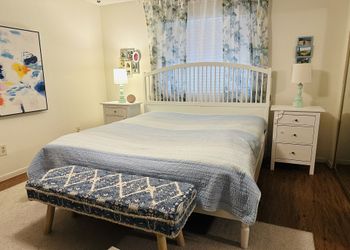 Badroom set ( King size bad frame, 2 night stands, ottoman)