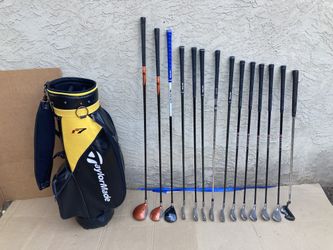 Medley Of RH Golf Clubs & TaylorMade Bag