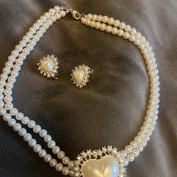 Choker Set Clip On Earrings