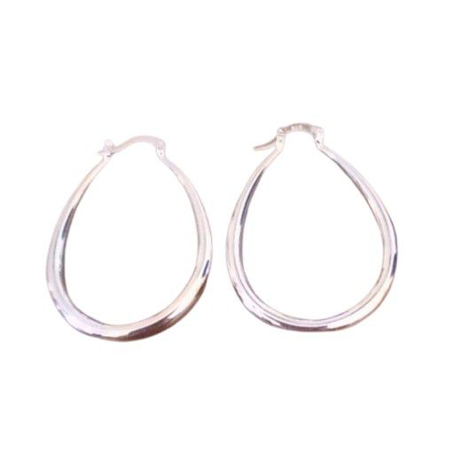 Stamped Sterling Silver Hoop Earrings 