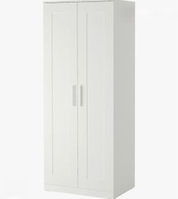 White Two-Door Wardrobe Cabinet