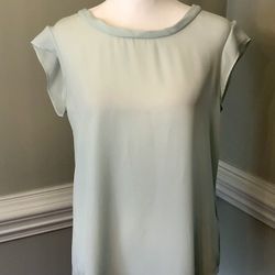 Looks New, Short sleeve Scoop neck Blouse in Sea Glass from Banana Republic (medium)