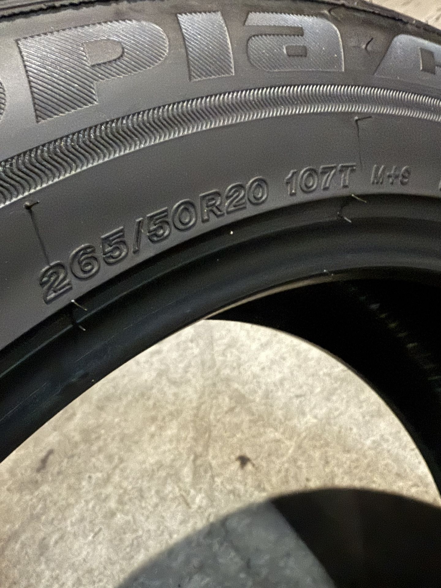 265/50/20 BRIDGESTONE TIRE FREE INSTALLATION