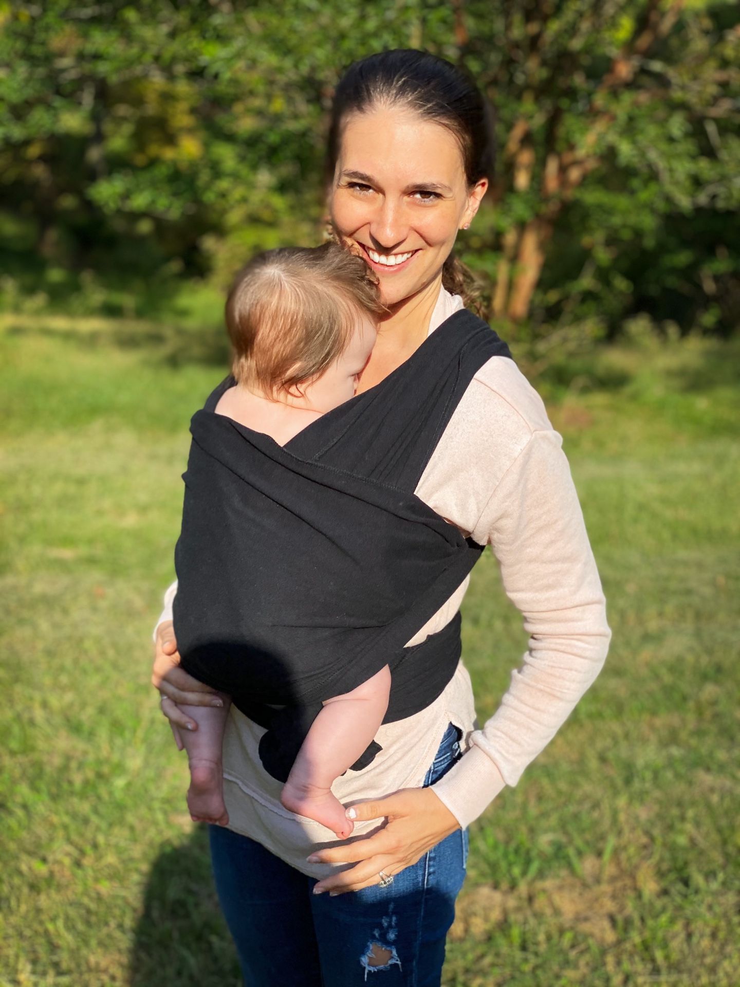 Black Moby Wrap Baby Carrier