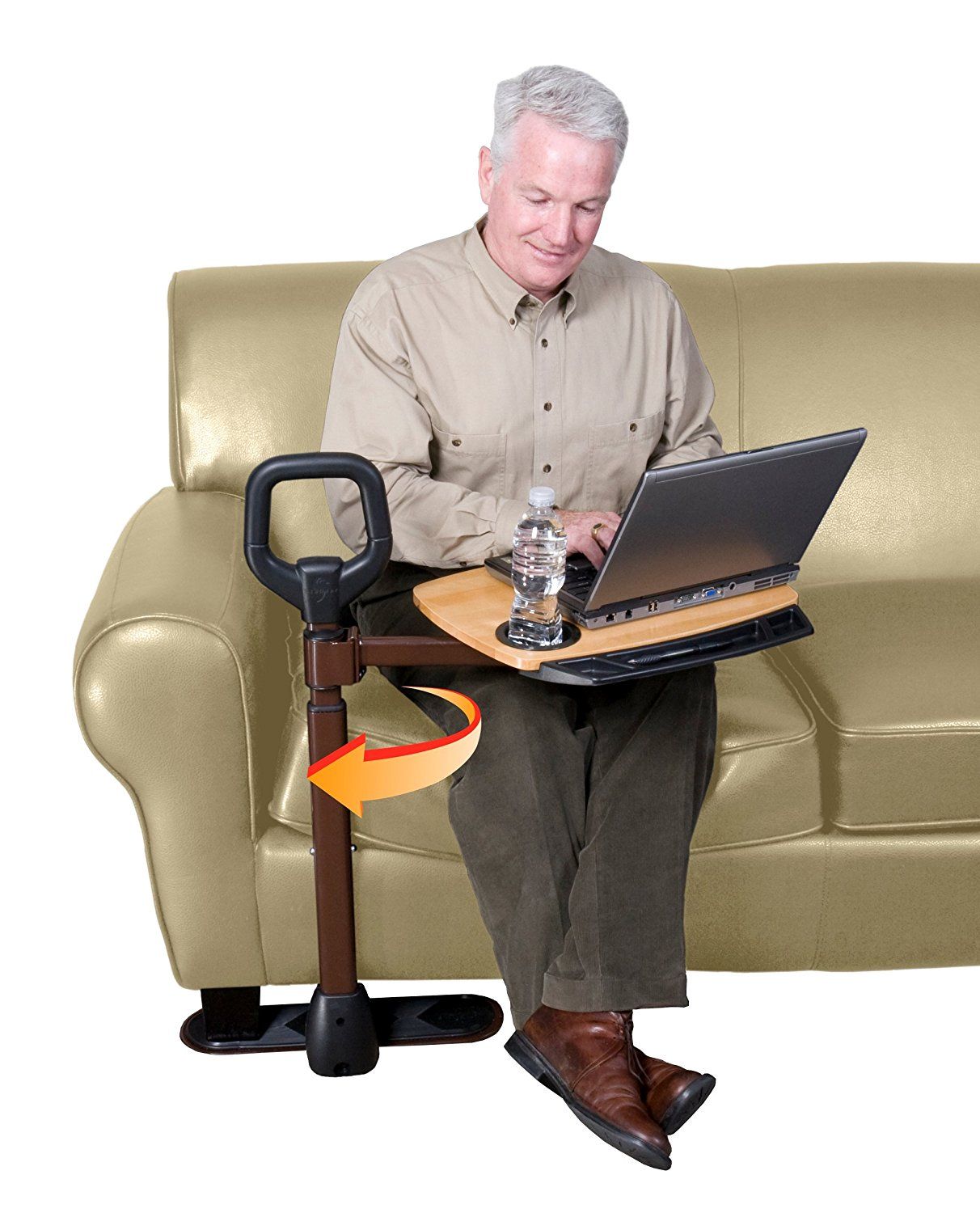 Able Life Able Tray - Bamboo Swivel TV Tray & Laptop Tray Table with Safety Support Handle| SKU# 50-024