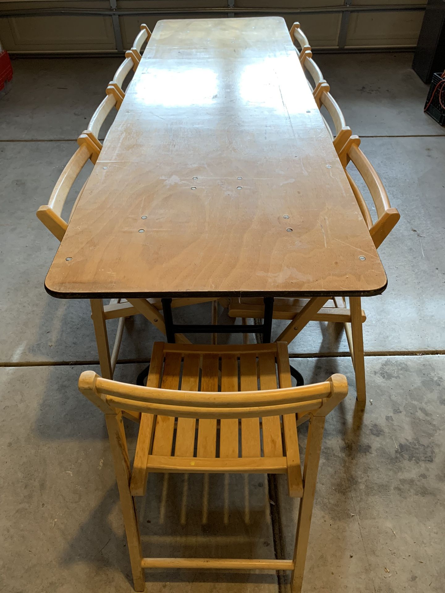 Pedestal Foldable Dining Table With 9 Chairs