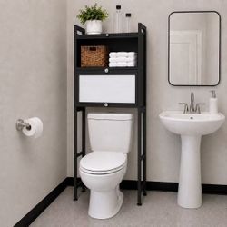 New In Box 24x10x64 Inch Tall Metal Medicine Cabinet Bathroom Restroom Over Toilet Shelf Storage Organizer Rack White Or Black 