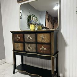 Entry Table With Mirror, Accent Cabinet, Entryway Cabinet, Buffet Table, Coffee Bar Station 